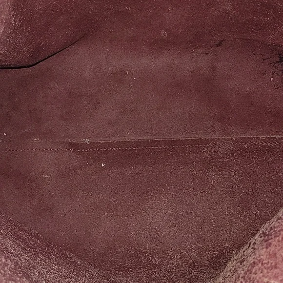 Large J.Crew Burgundy Striped Leather Tote Bag - Picture 13 of 14